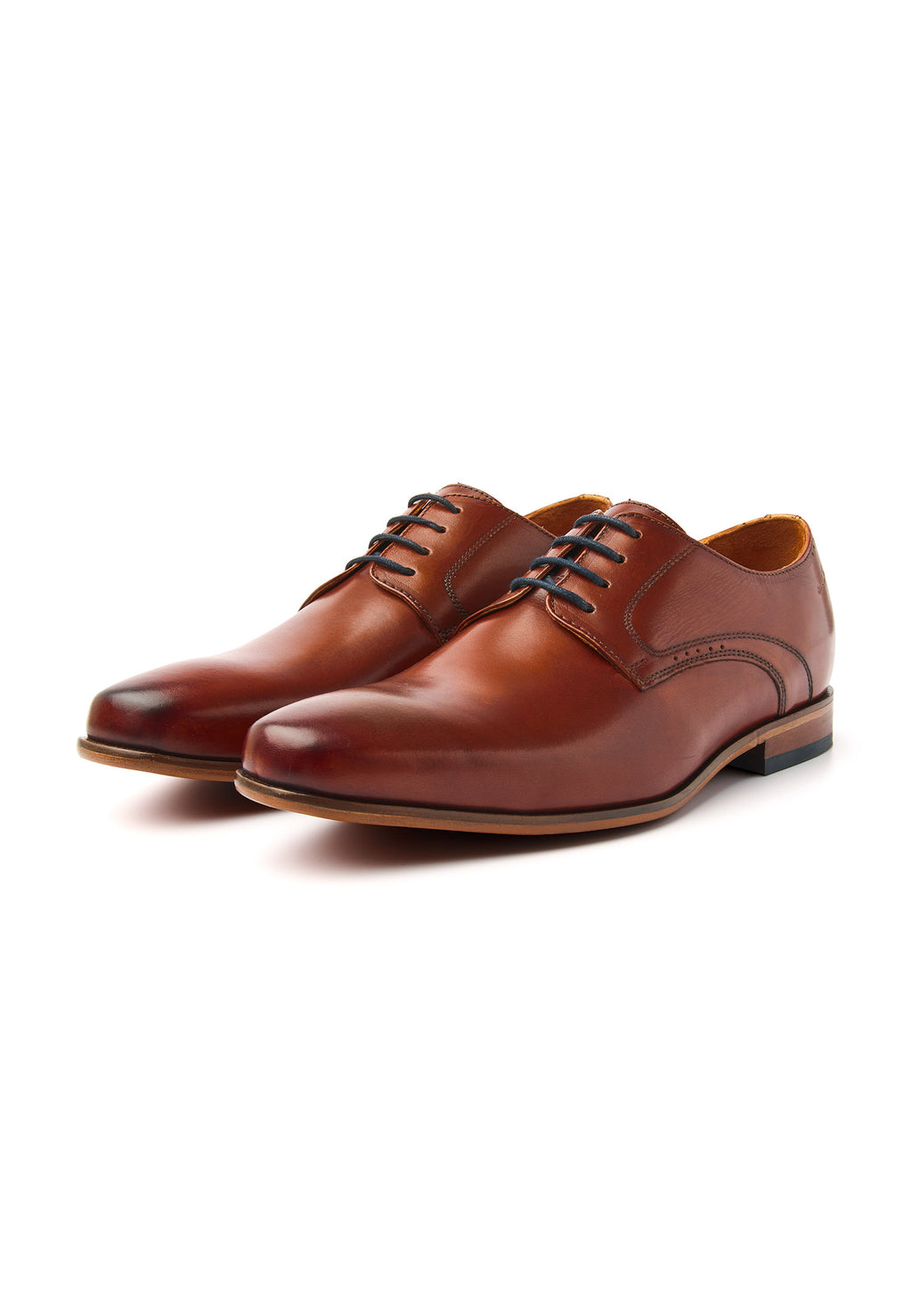Cognac Glattleder Rhodes Schnürschuh