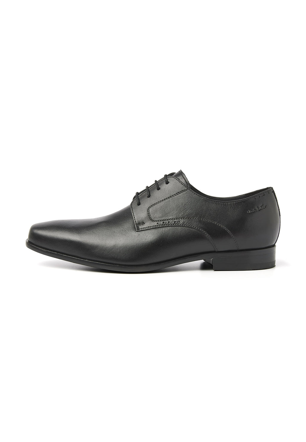 Rhodes Schnürschuh aus schwarzem Glattleder mit Gummisohle