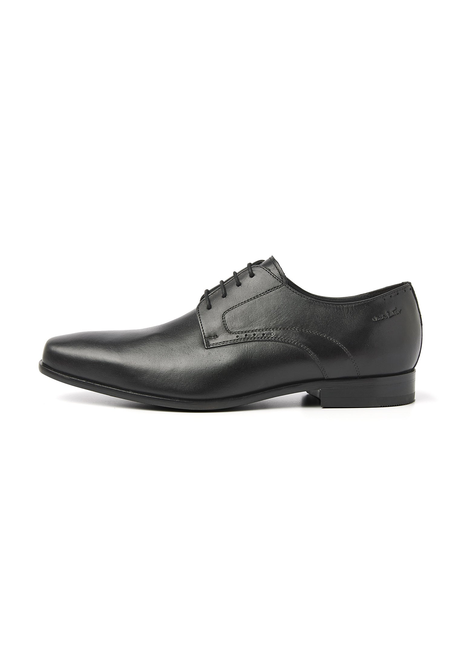 Rhodes Schnürschuh aus schwarzem Glattleder mit Gummisohle