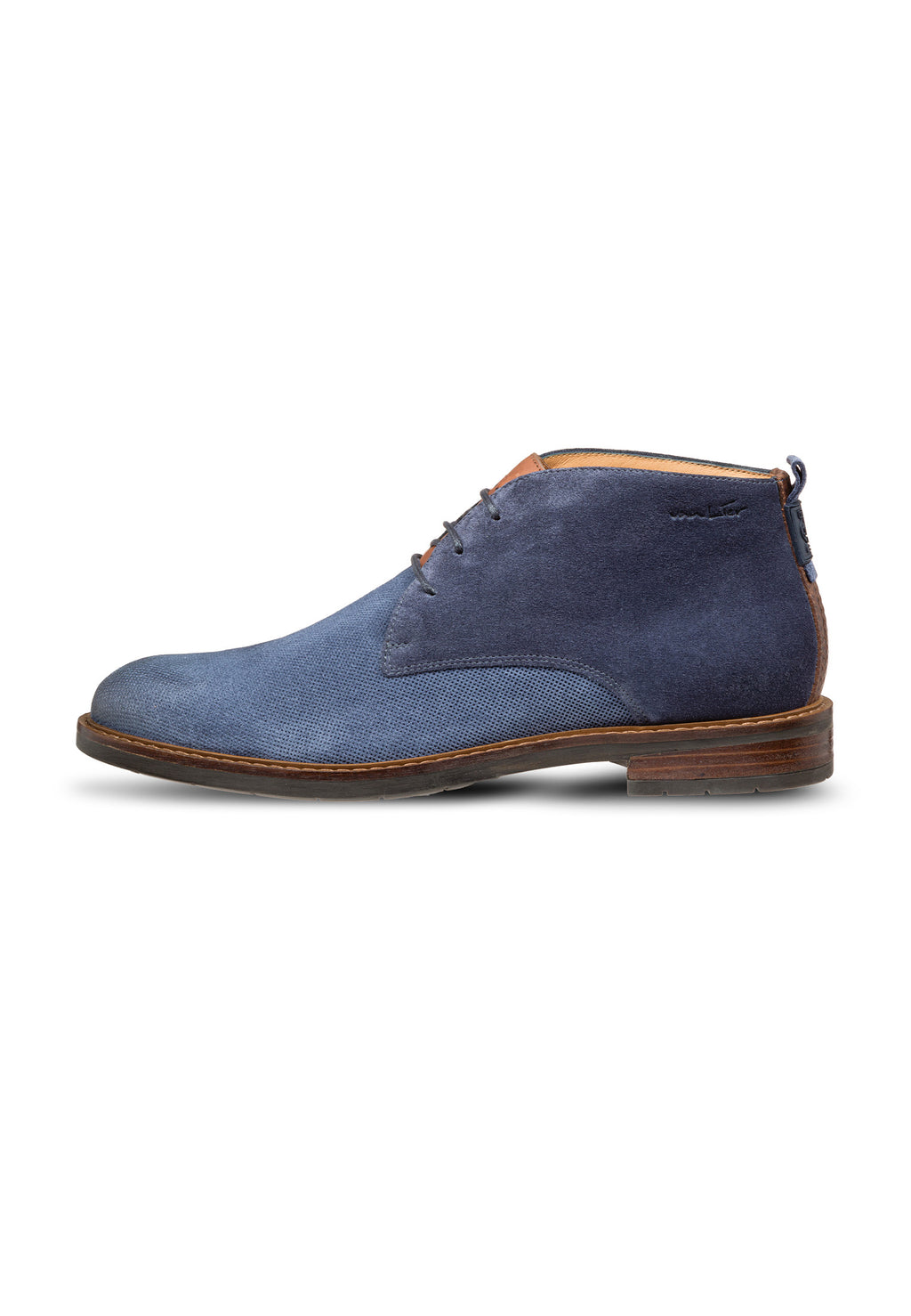 blauwe suède Boston loafer
