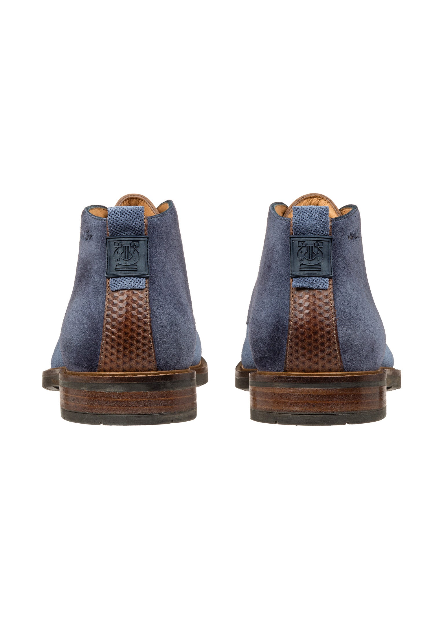 blauwe suède Boston loafer