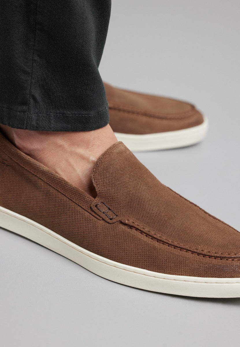 Hellbrauner Lugano Loafer aus Wildleder