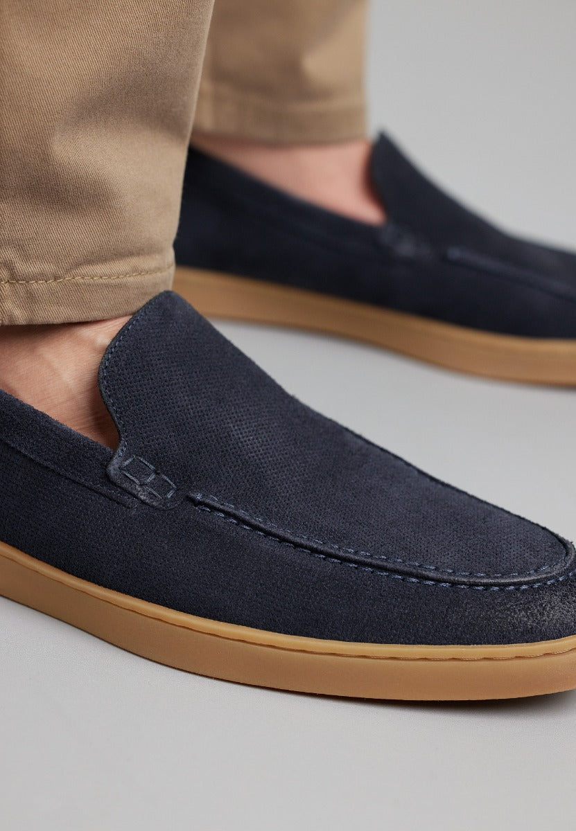 Navy Wildleder Lugano Loafer