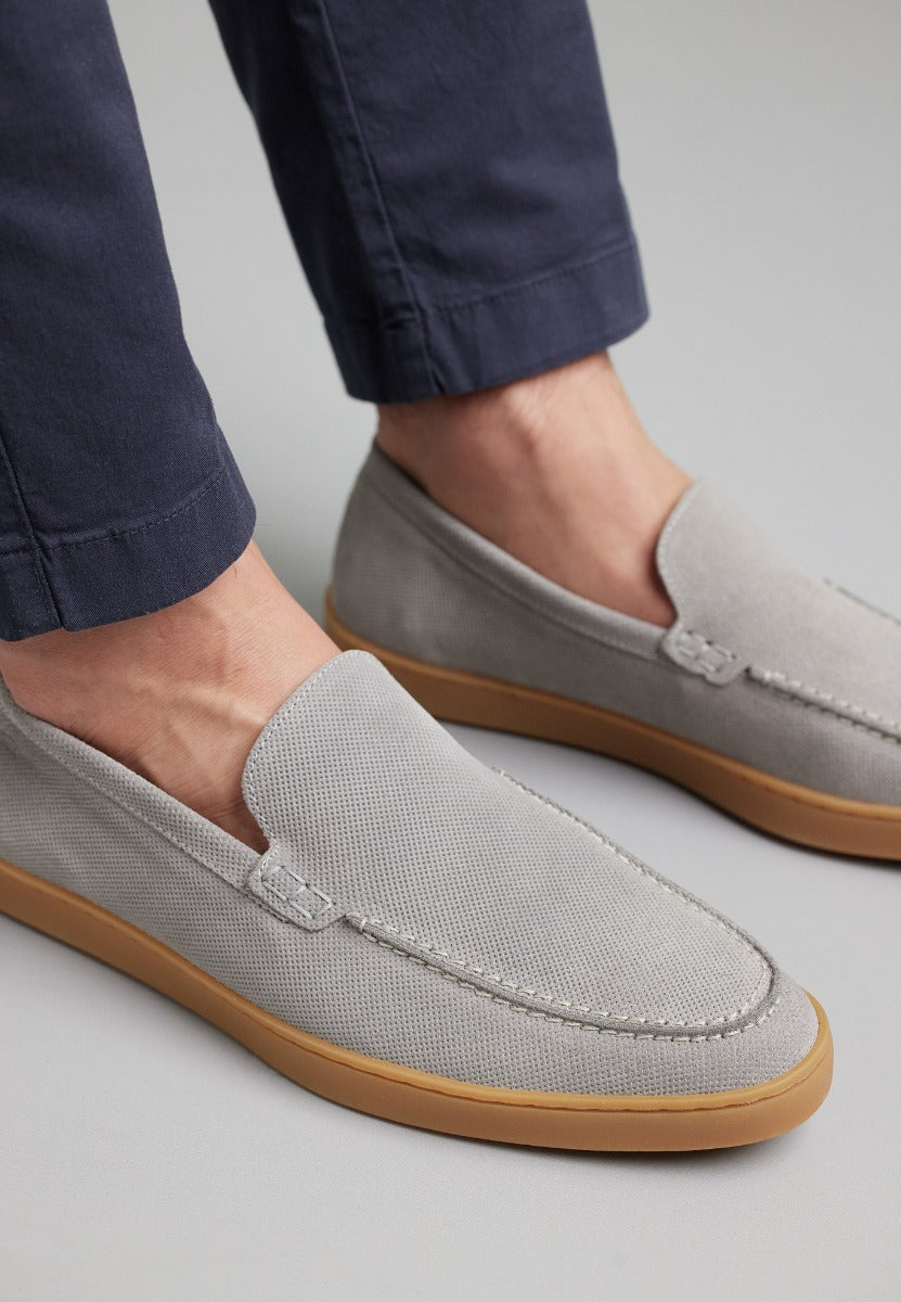 Hellgrauer Wildleder Lugano Loafer