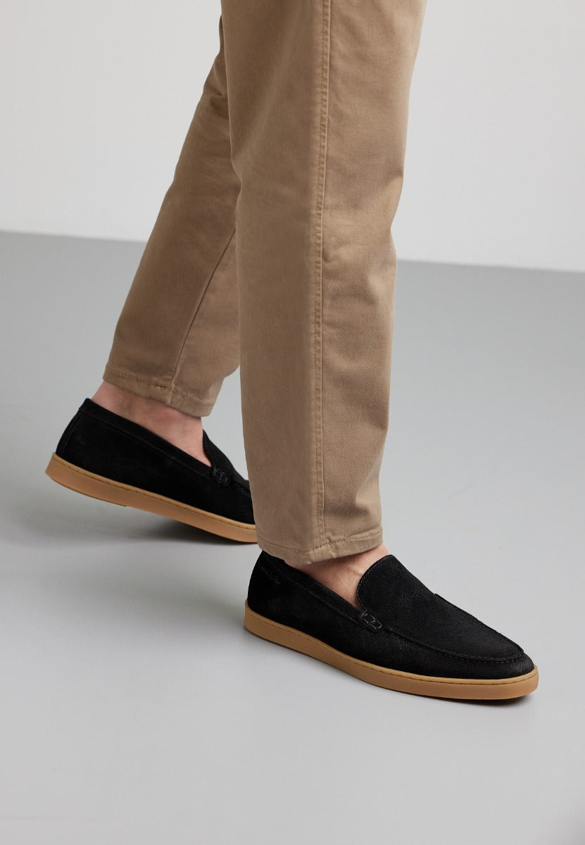 Schwarzer Wildleder Lugano Loafer