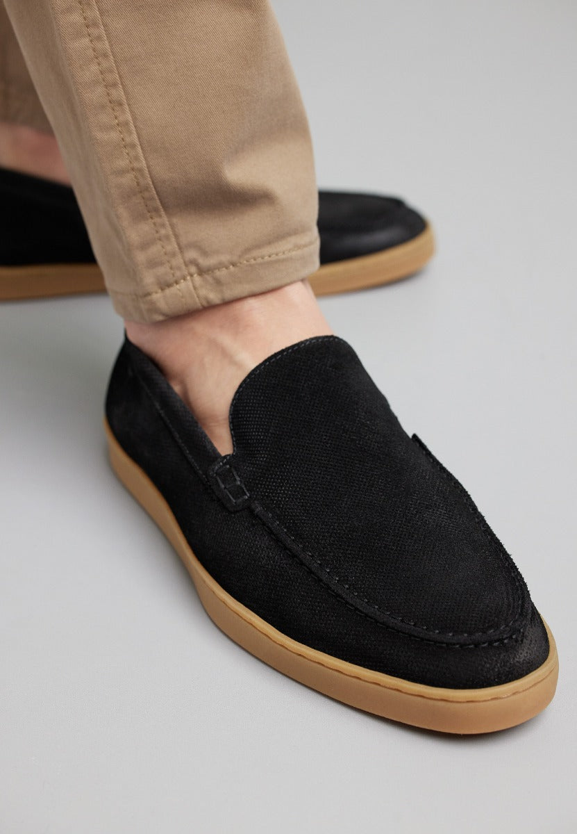 Schwarzer Wildleder Lugano Loafer