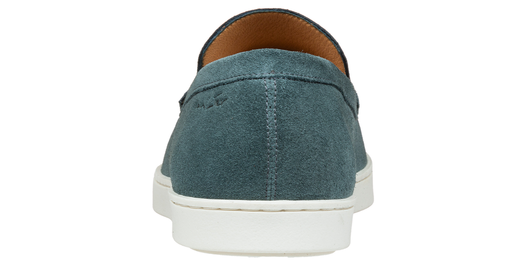 Petrol blauw suède Lugano loafer