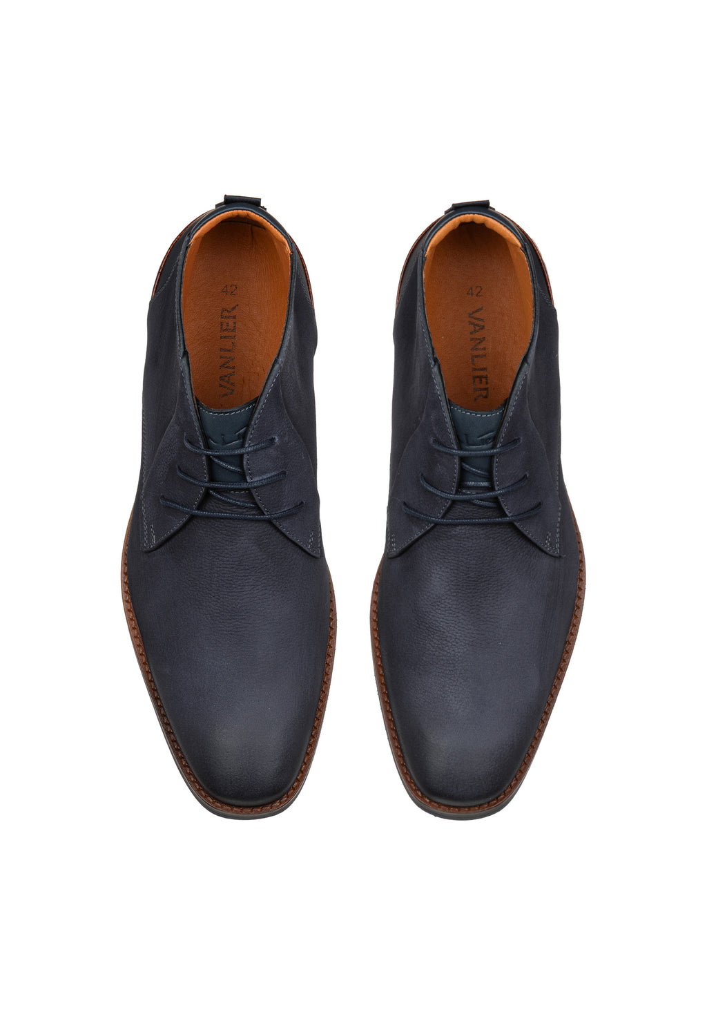 Navy blauw nubuck Amalfi halfhoge veterschoen
