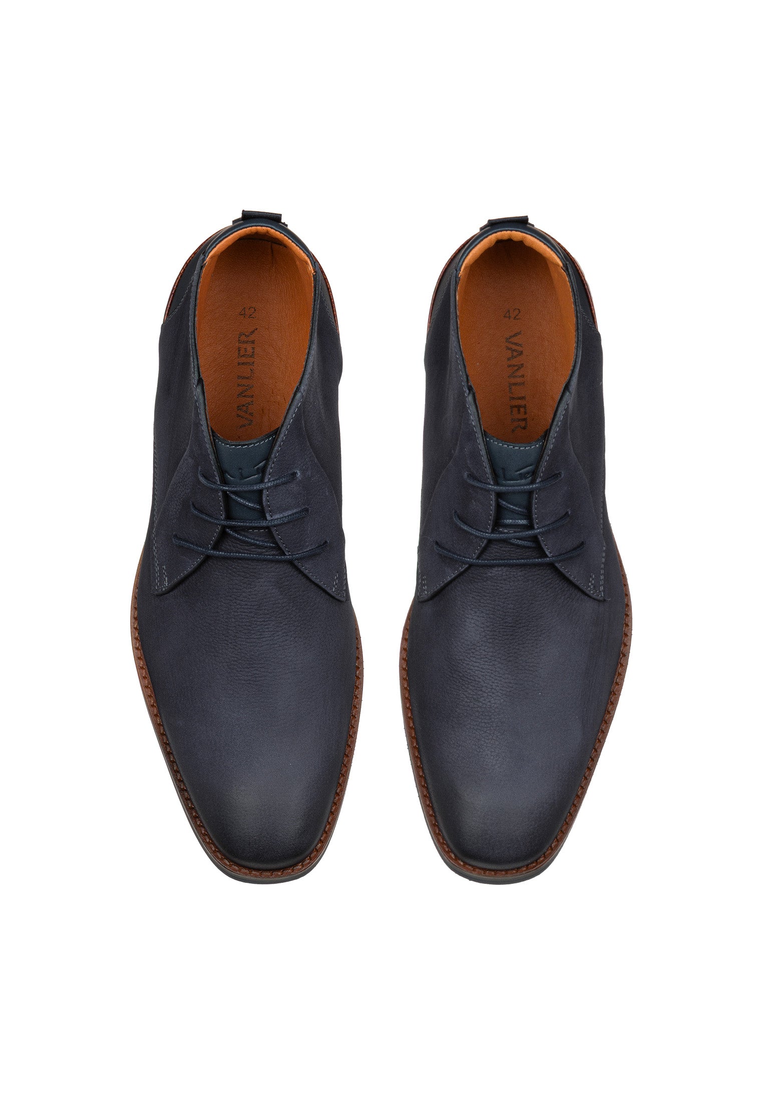Navy blauw nubuck Amalfi halfhoge veterschoen