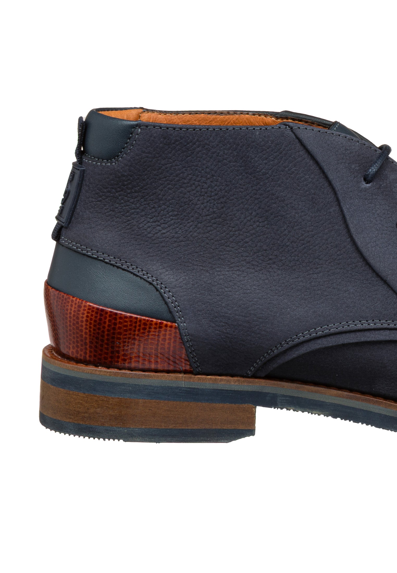 Navy blauw nubuck Amalfi halfhoge veterschoen
