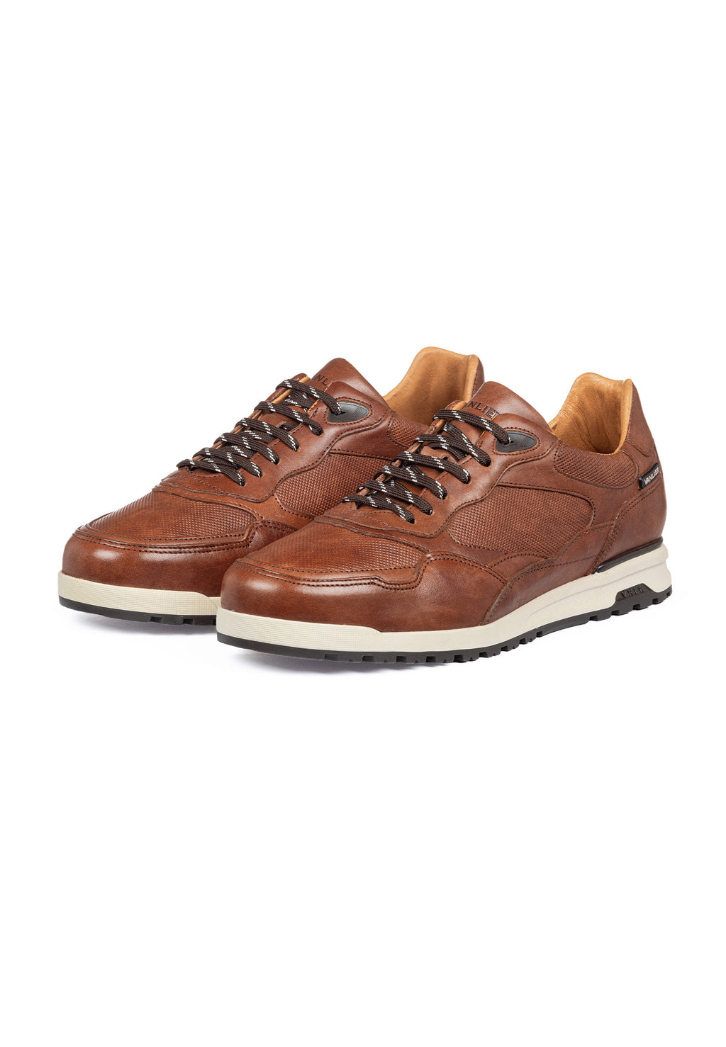 Cognac gladleren Ravello sneaker