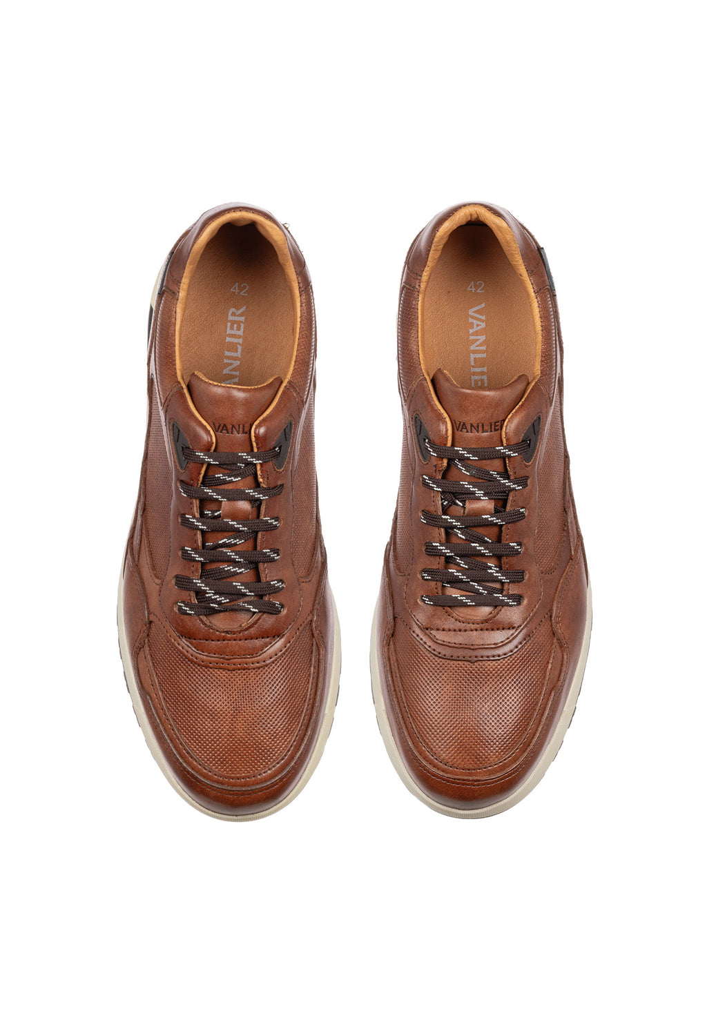 Cognac gladleren Ravello sneaker