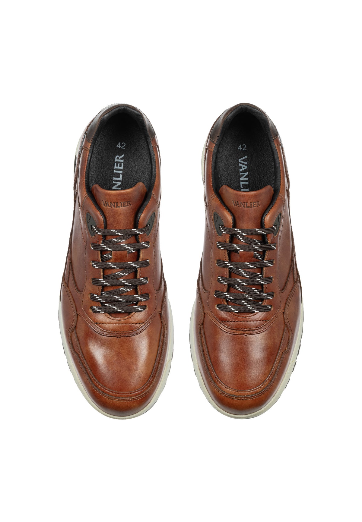 Cognac gladleren Ravello sneaker
