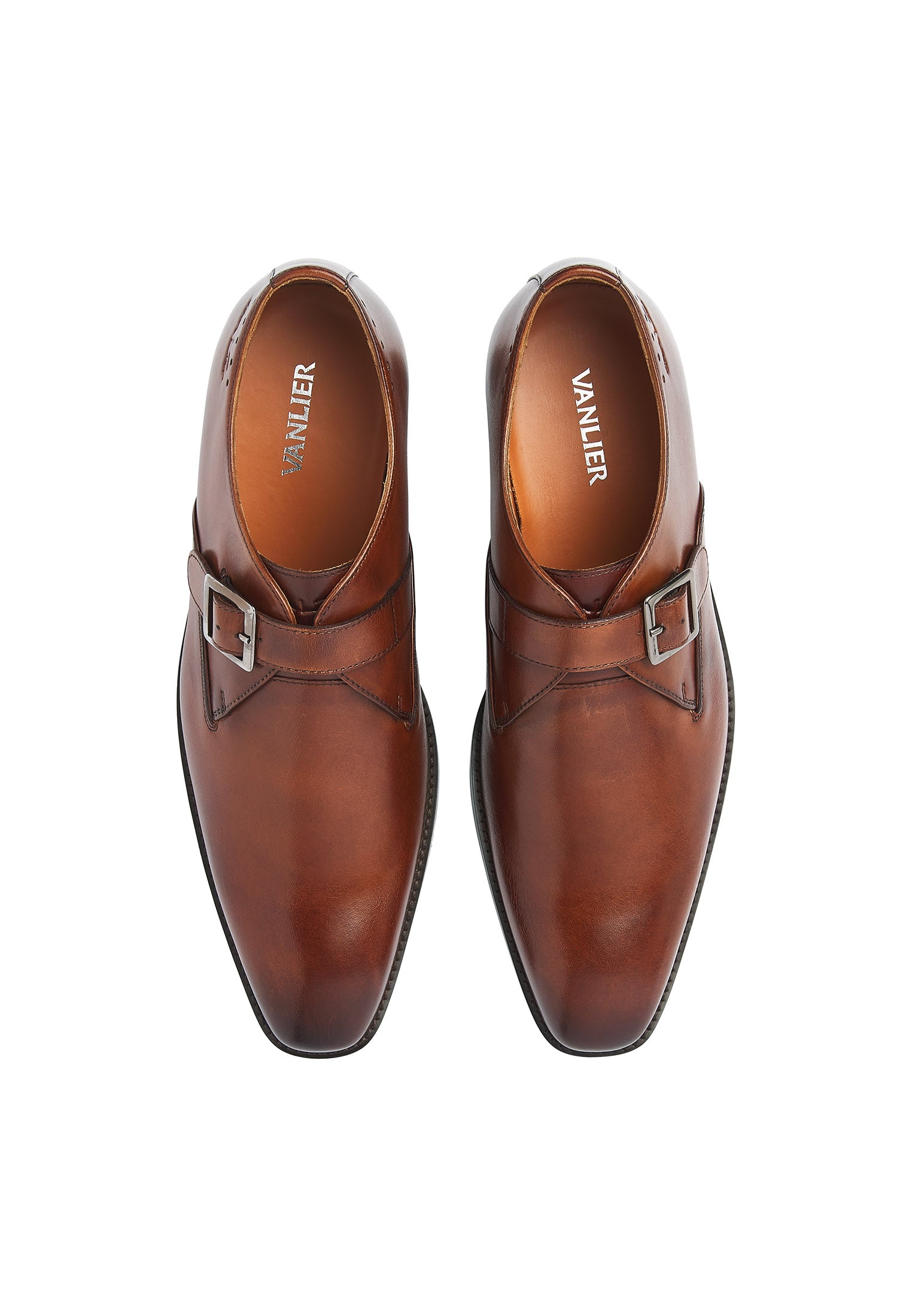 Cognac gladleren Bregenz gespschoen