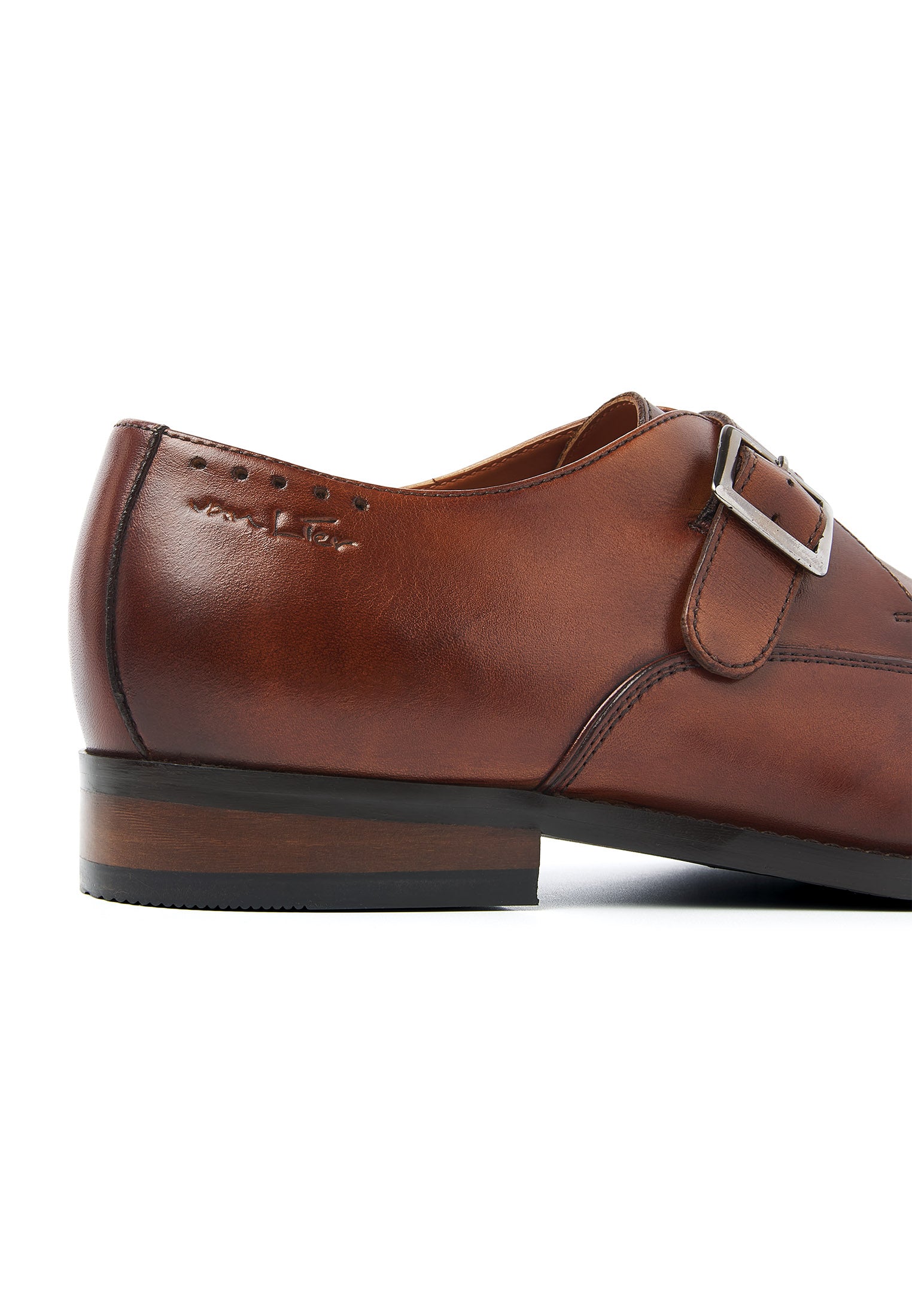 Cognac gladleren Bregenz gespschoen