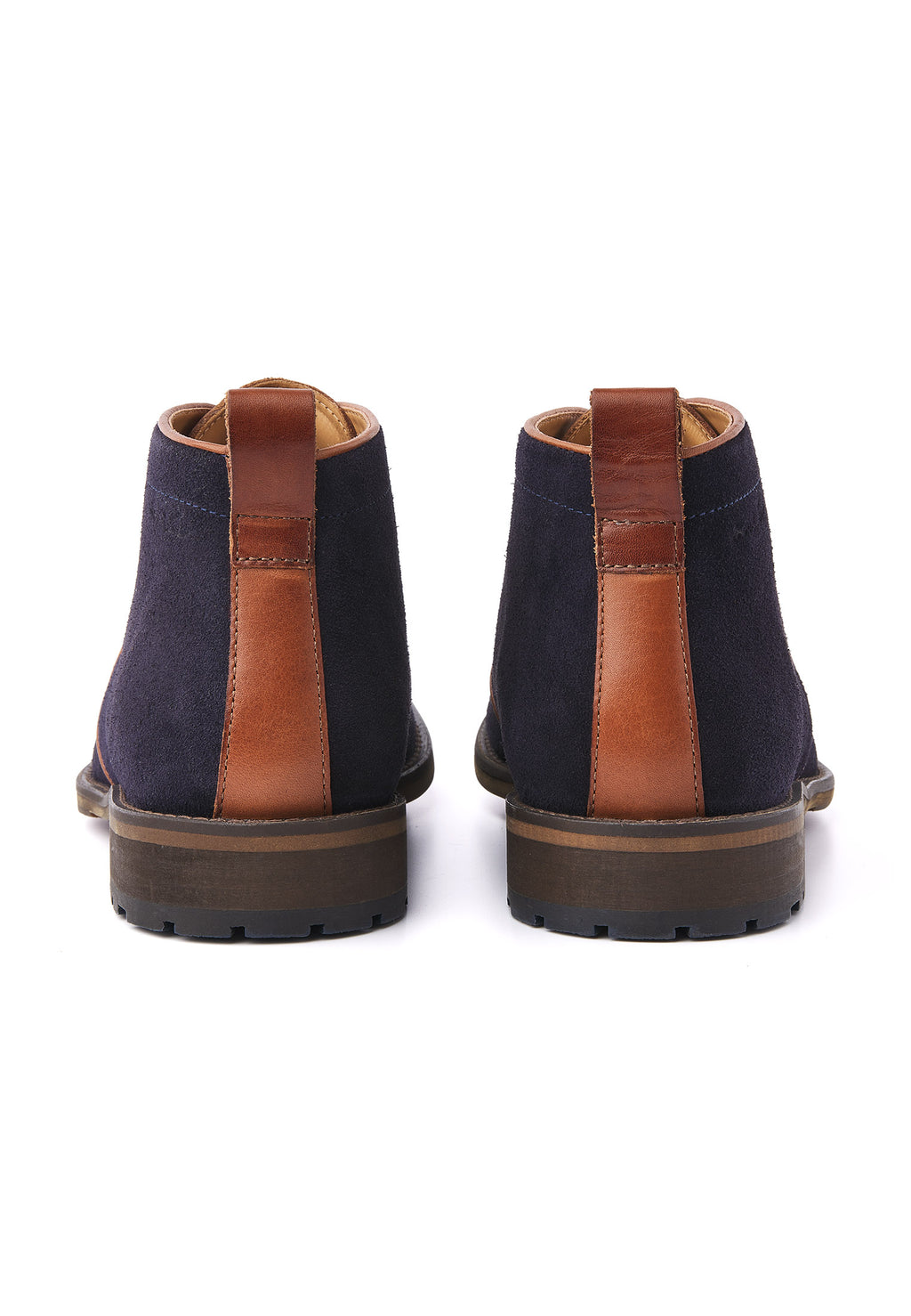 Navy blauw suède Montana halfhoge veterschoen