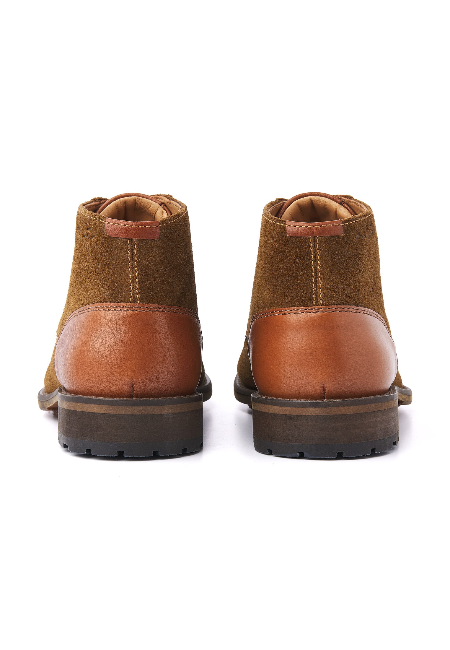 Roest cognac suède Montana halfhoge veterschoen