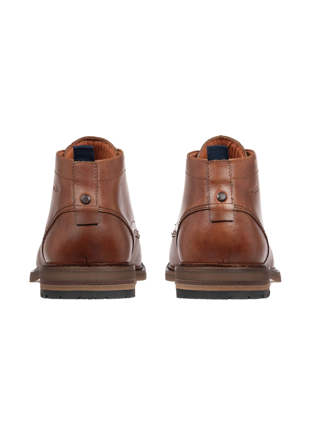 Cognac gladleren Dino Boot