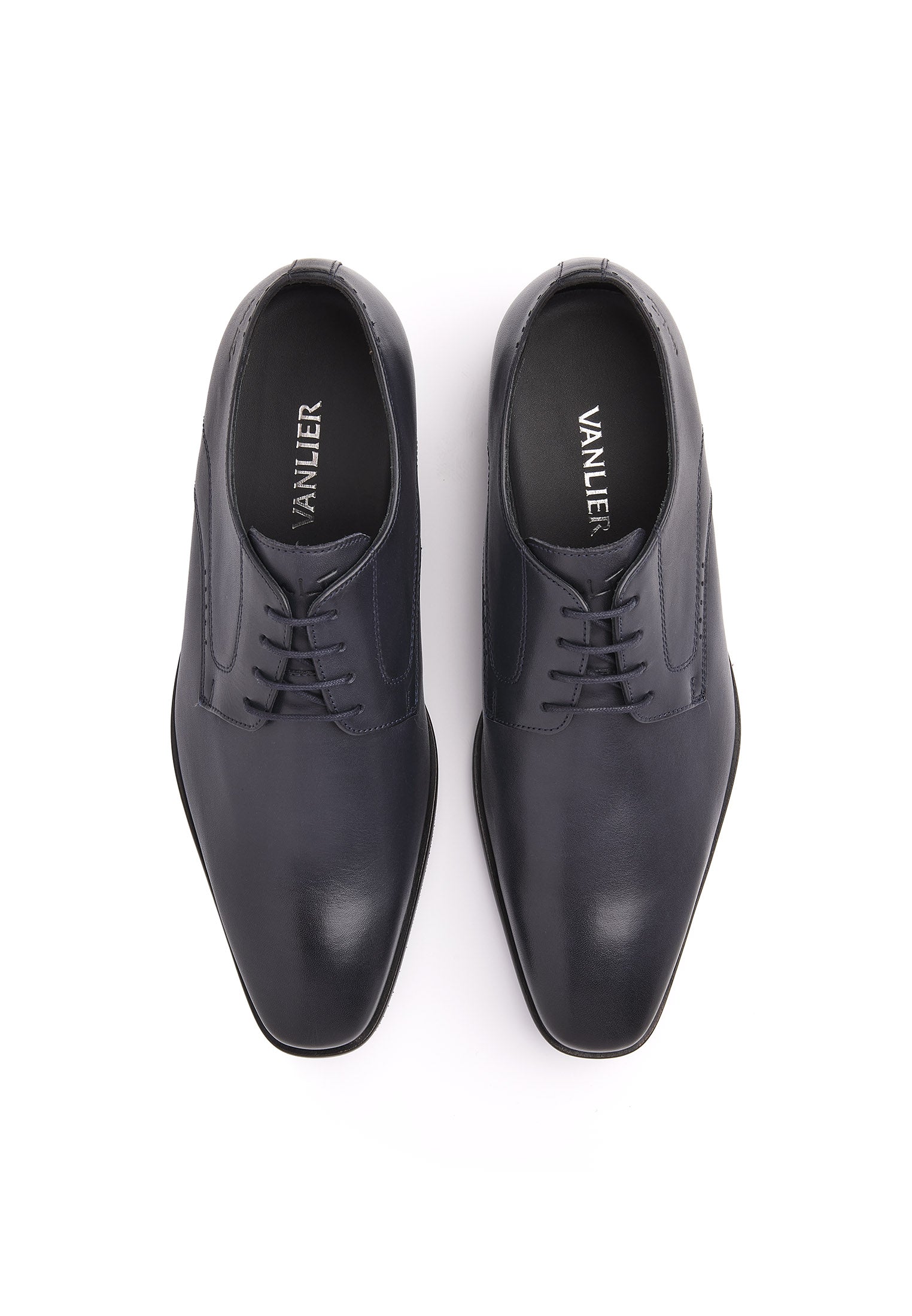 Blauw gladleren Rhodes veterschoen