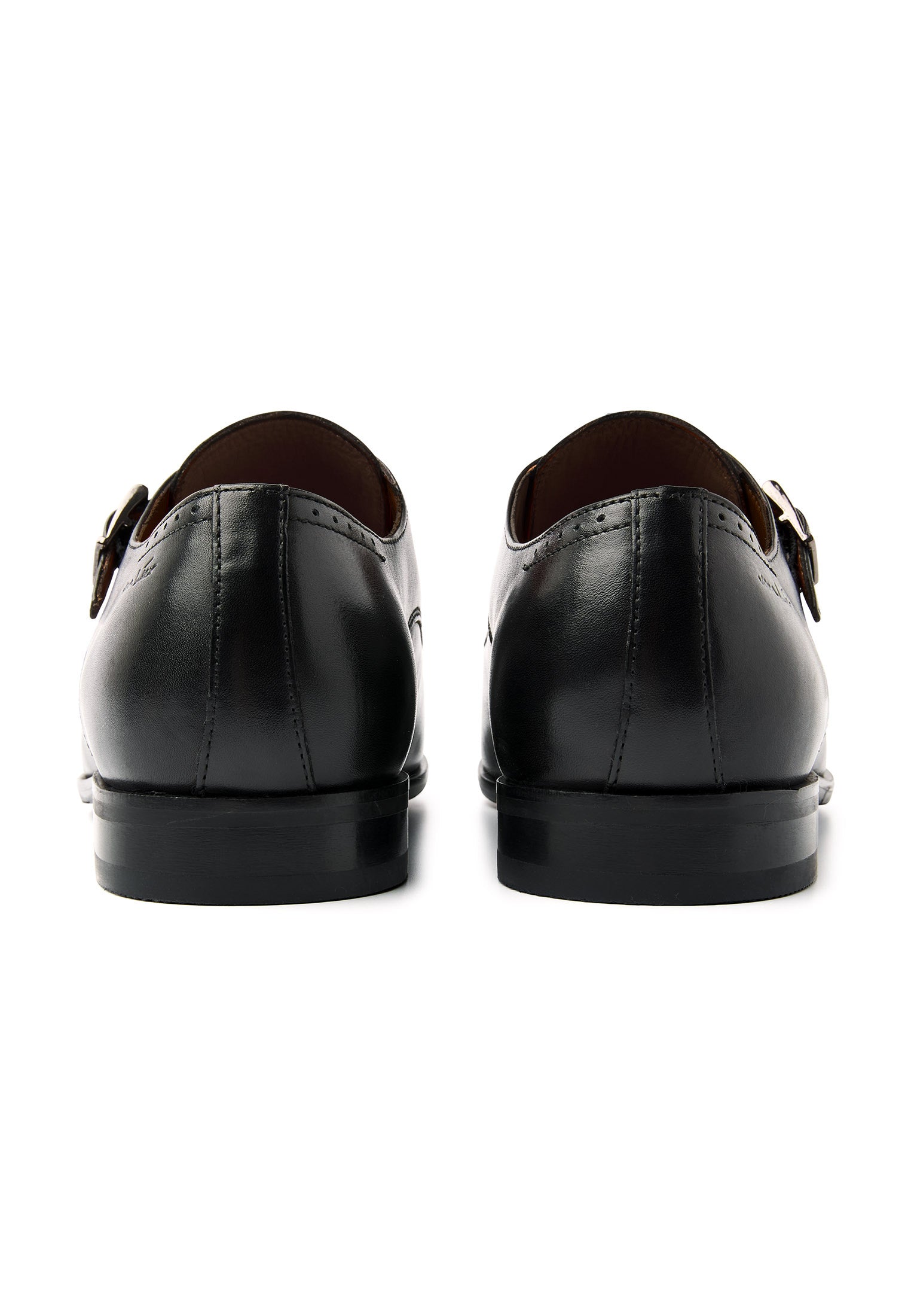 Schwarzer Glattleder-Rhodes-Schnallenschuh