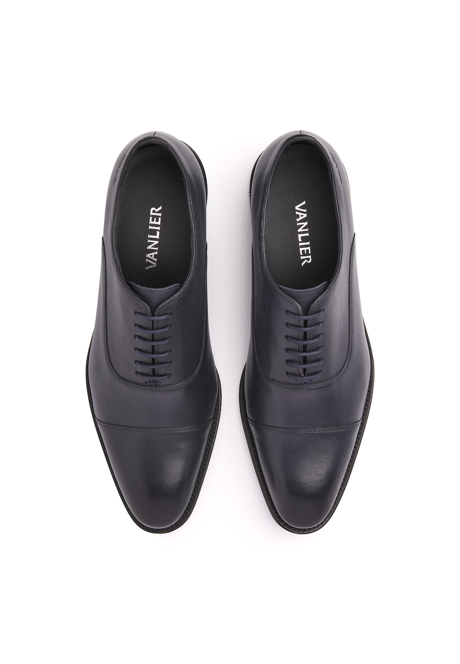 Blauw gladleren Madison veterschoen