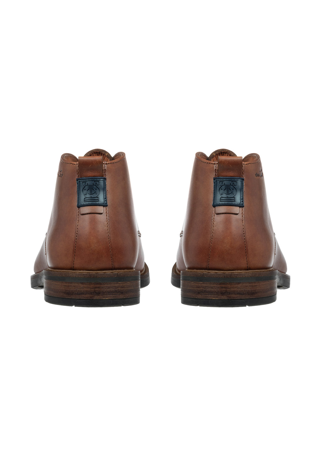 Cognac gladleren Boston boot