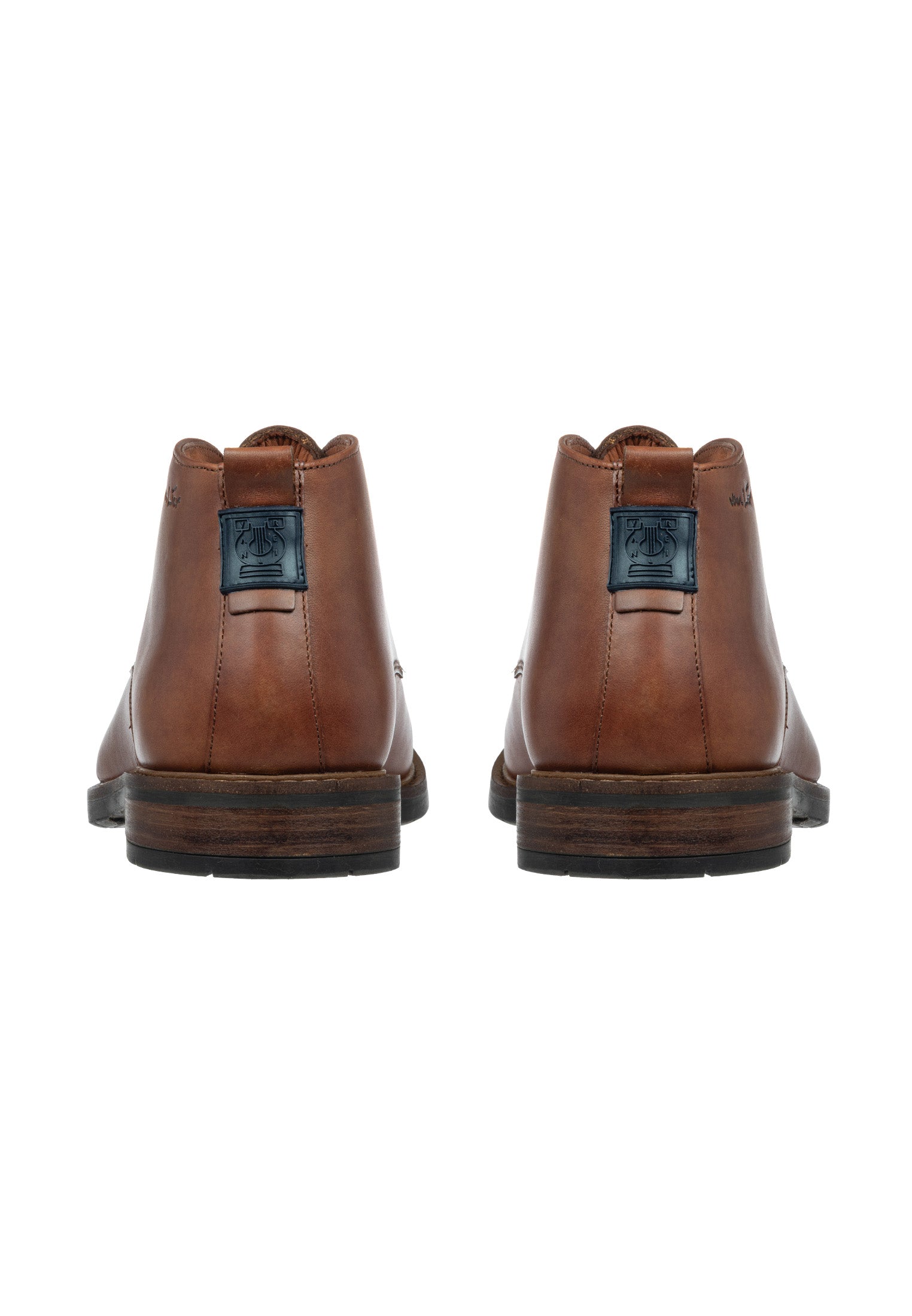 Cognac gladleren Boston boot
