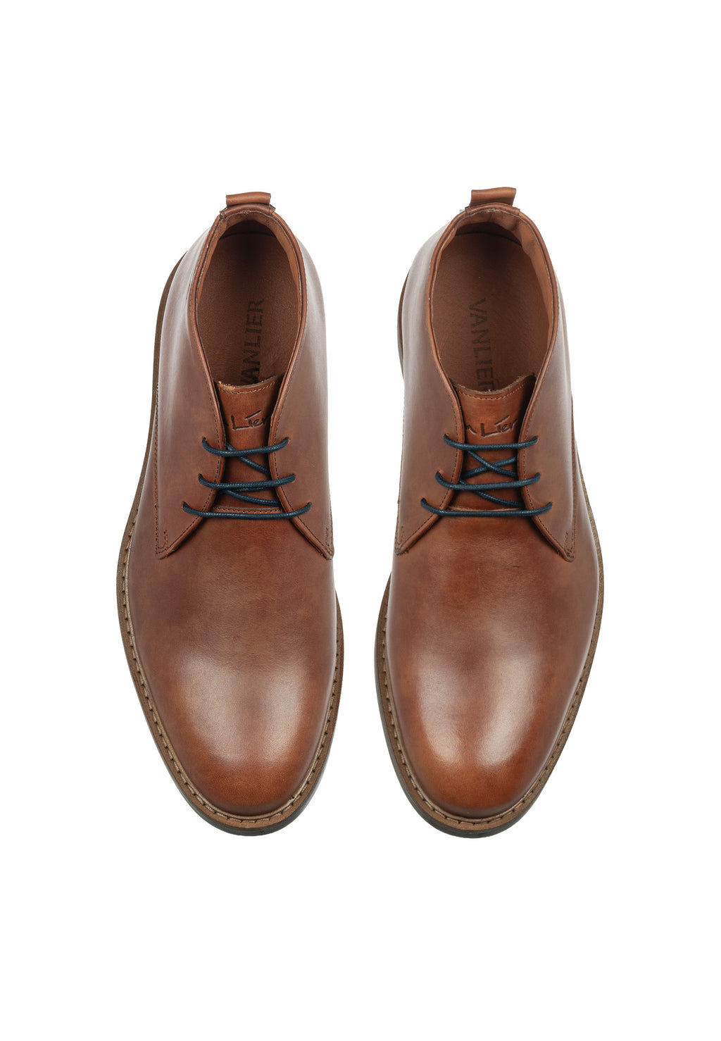 Cognac gladleren Boston boot