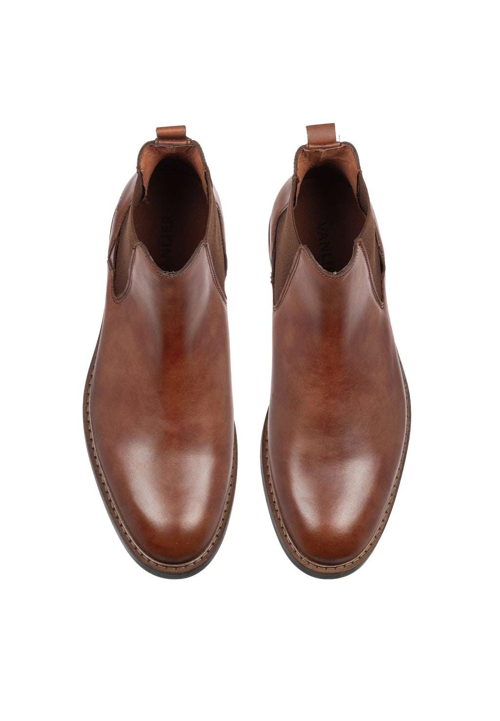 Cognac gladleren Boston boot