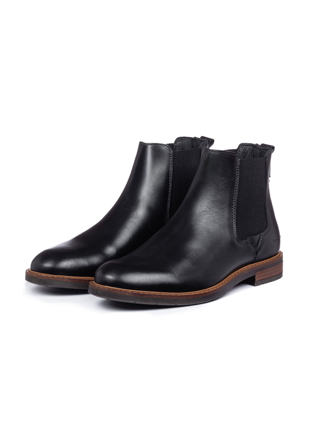 Zwart gladleren Boston chelsea boot