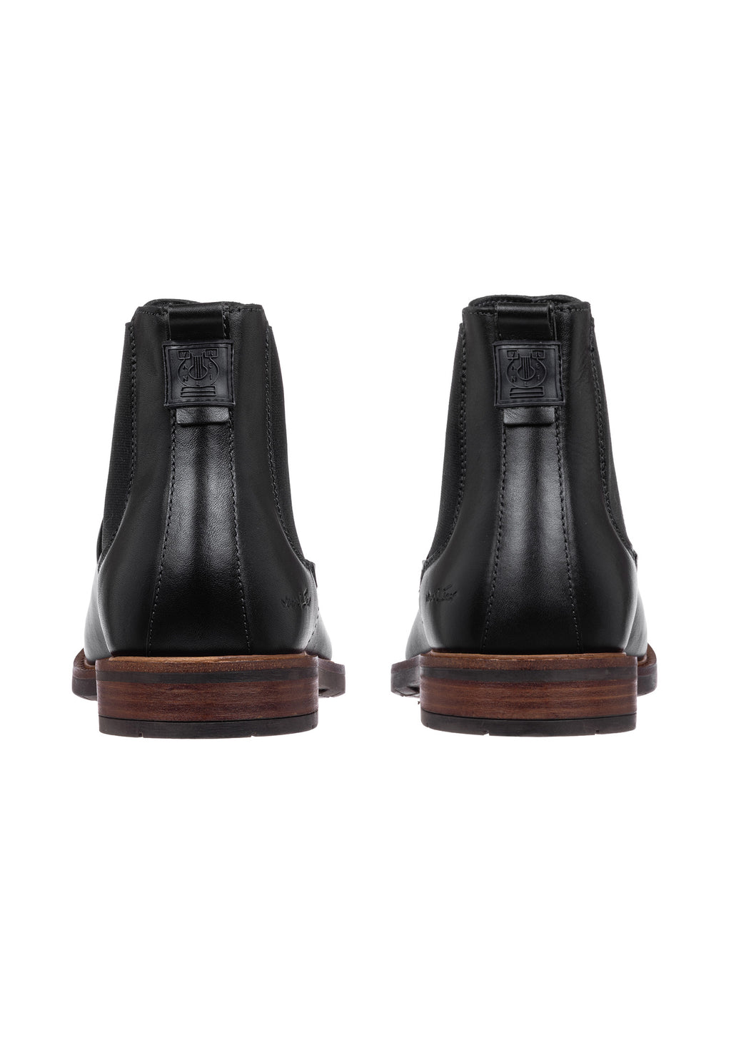 Zwart gladleren Boston chelsea boot