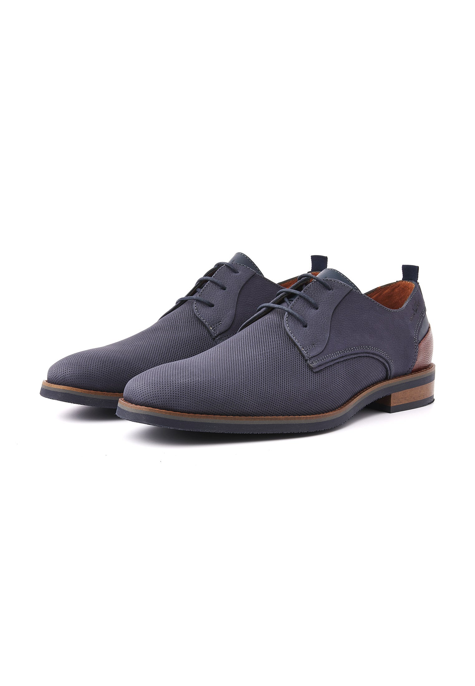 Navy blauw nubuck Amalfi veterschoen