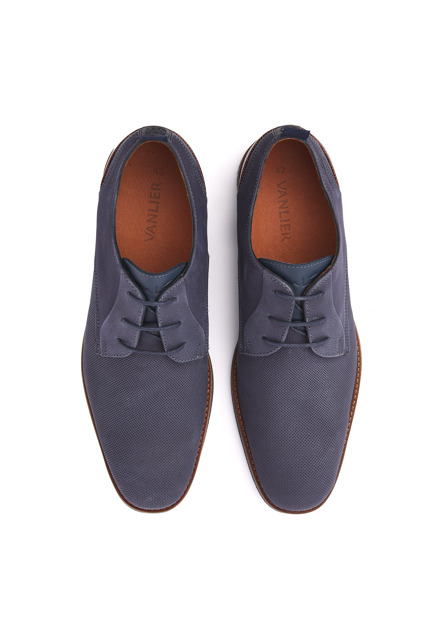 Navy blauw nubuck Amalfi veterschoen