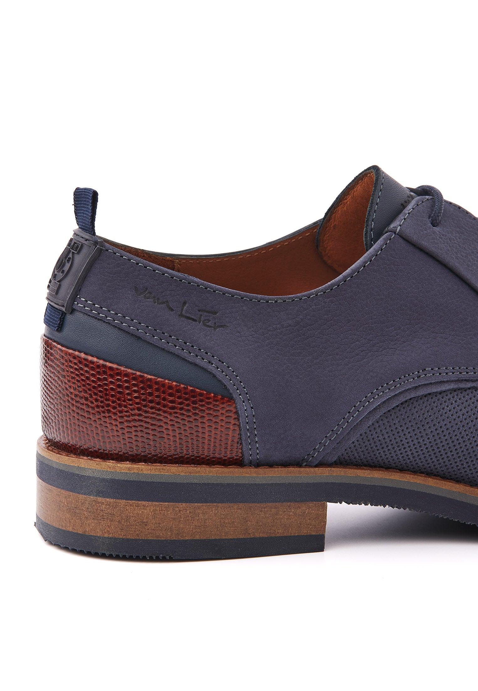 Navy blauw nubuck Amalfi veterschoen
