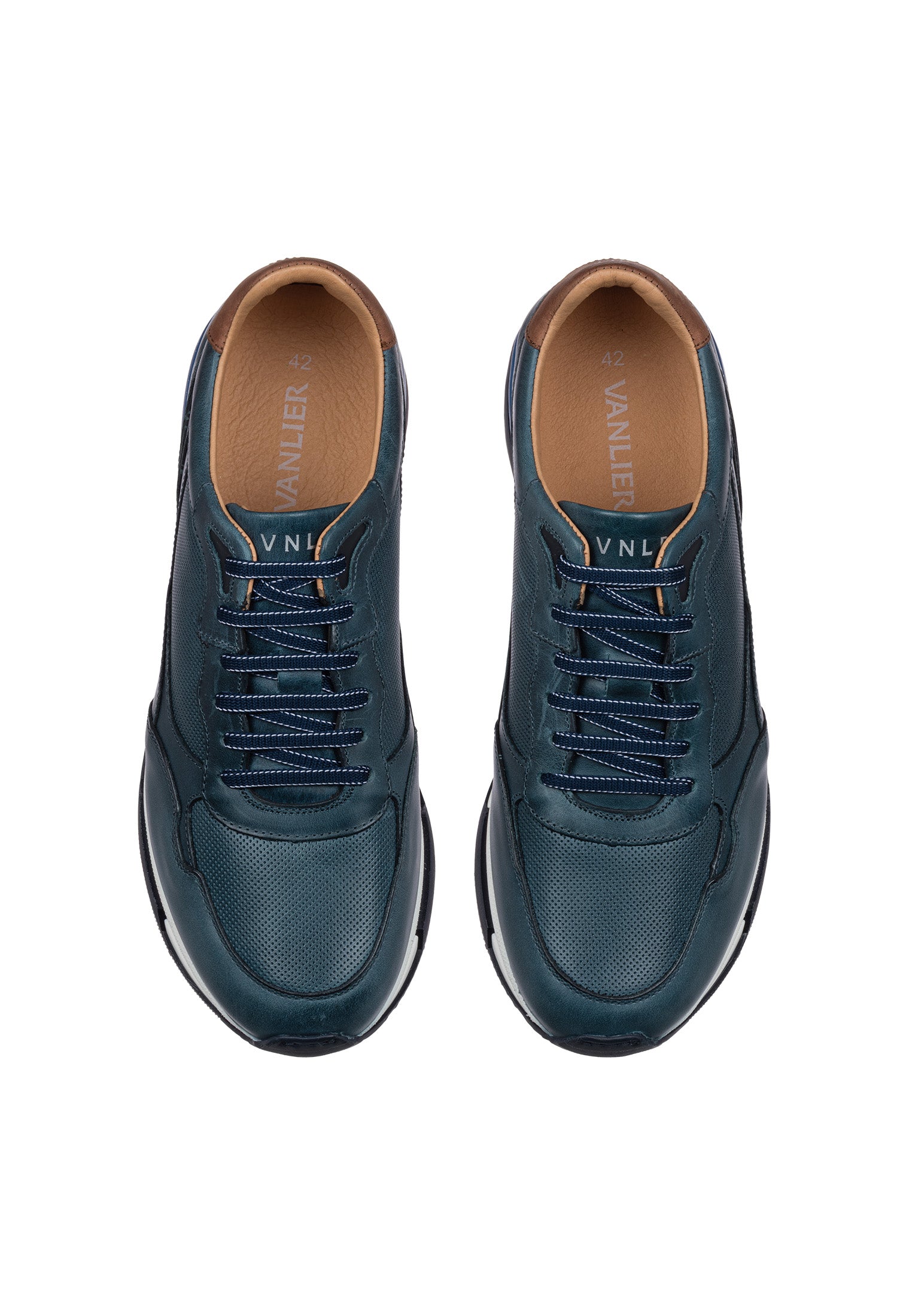 Navy blauw gladleren Romeo sneaker