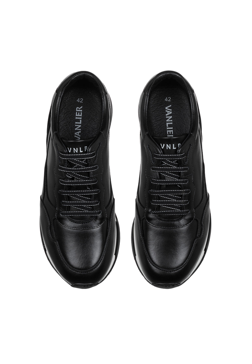 Zwart gladleren Romeo sneaker