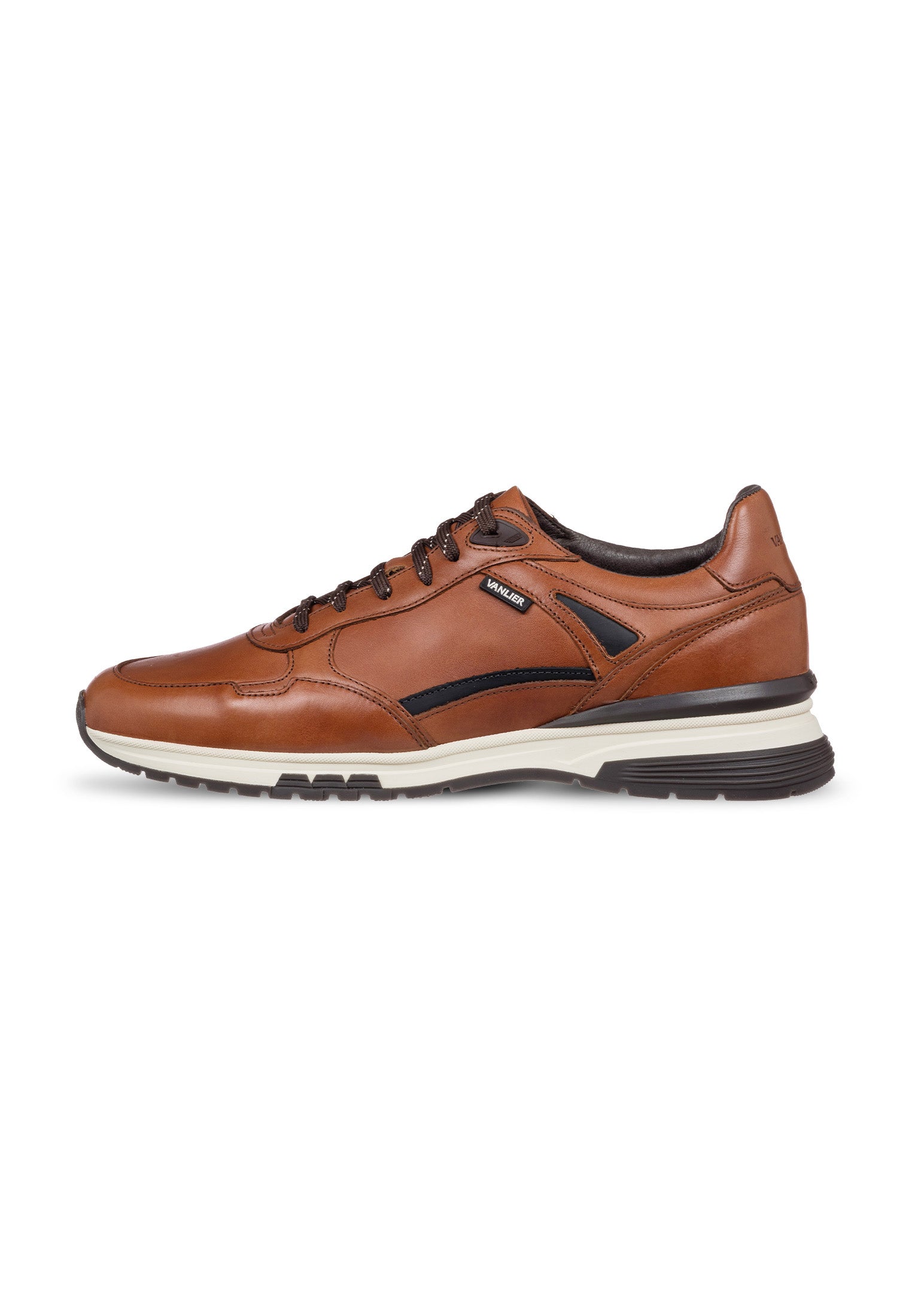 Cognac gladleren Veneto sneaker