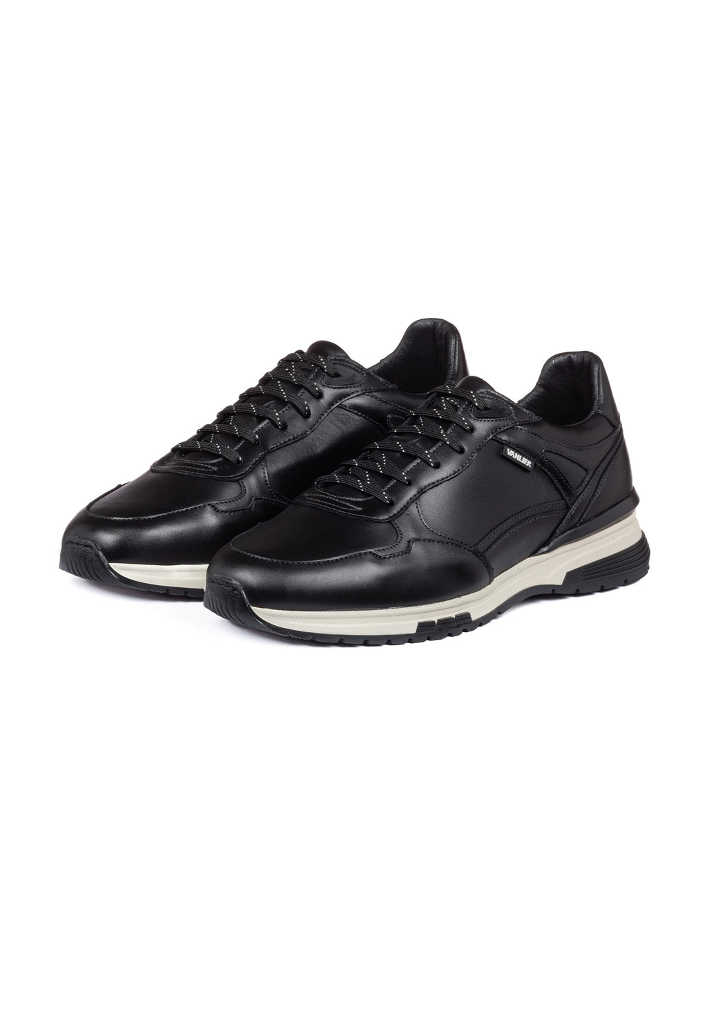 Zwart gladleren Veneto sneaker