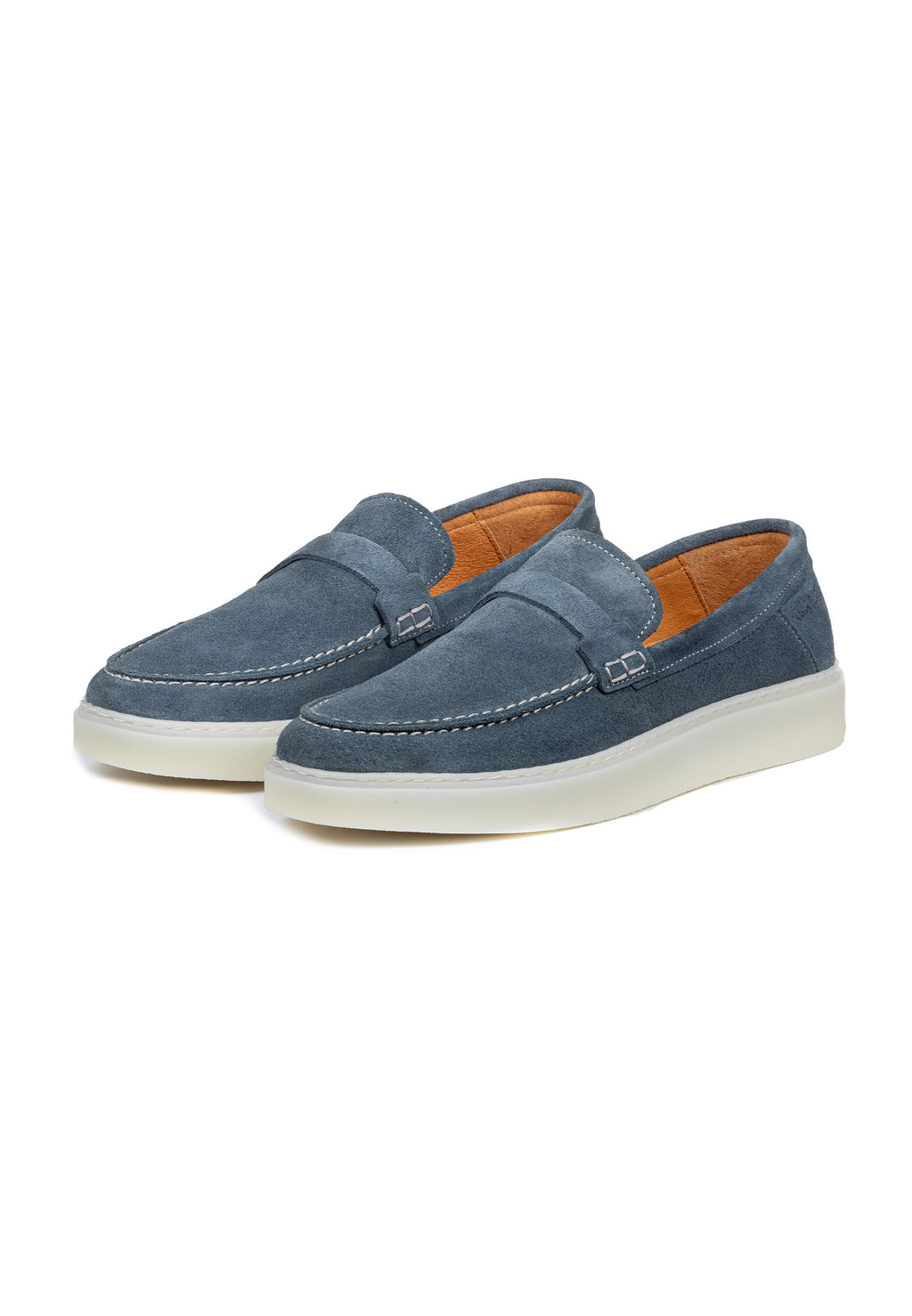 Metal blauw suède Bari loafer