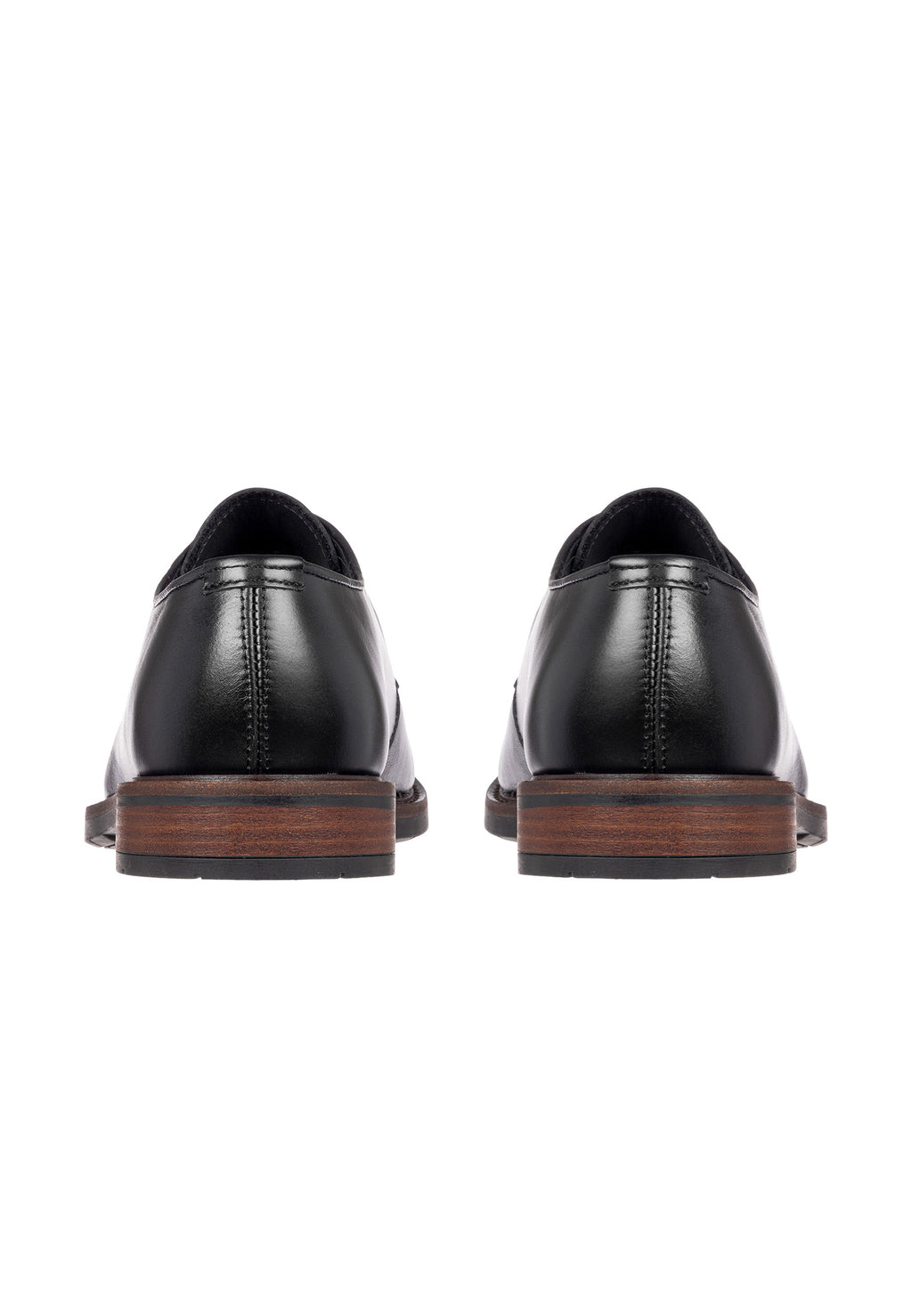Zwart gladleren Boston veterschoen