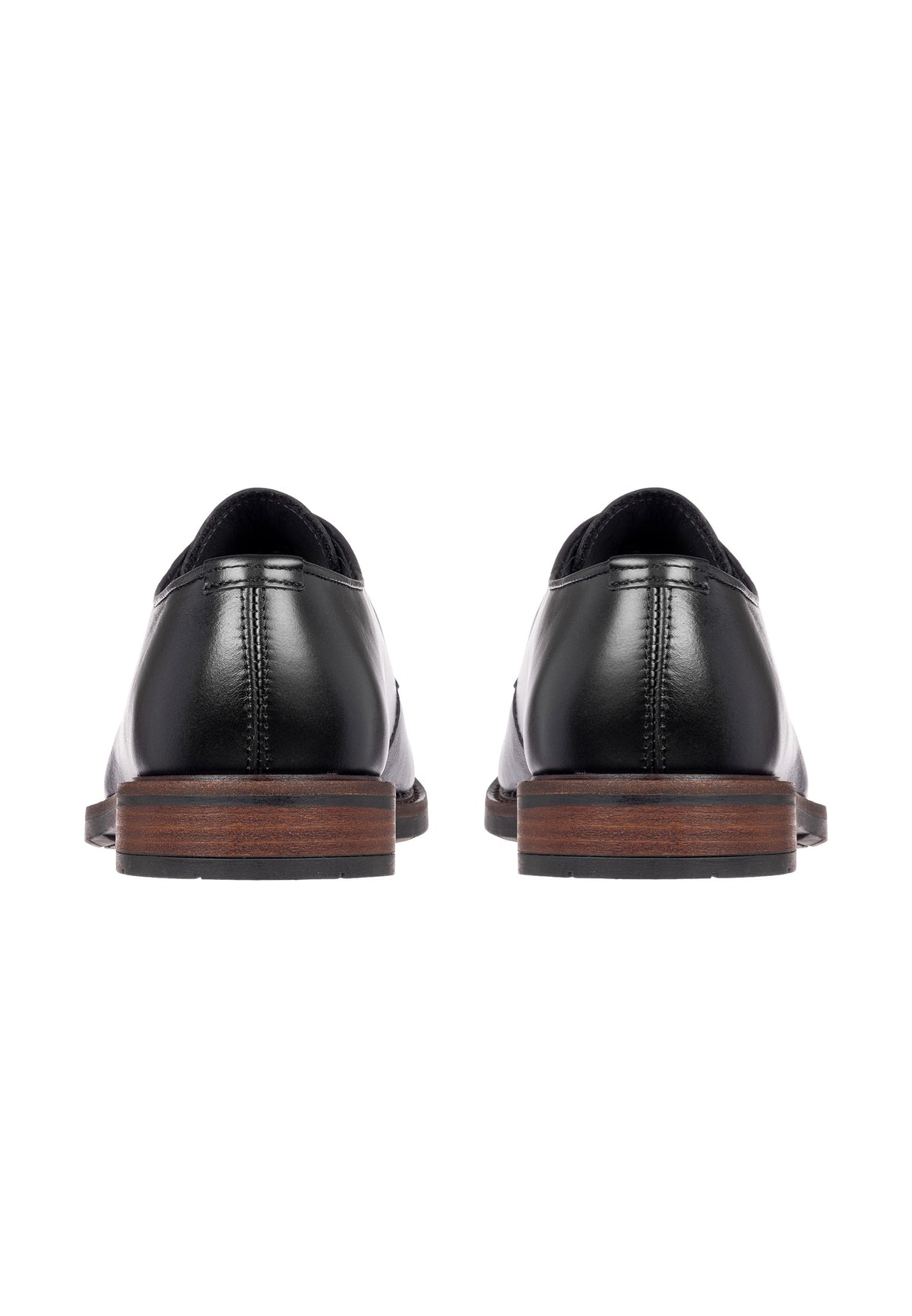 Zwart gladleren Boston veterschoen