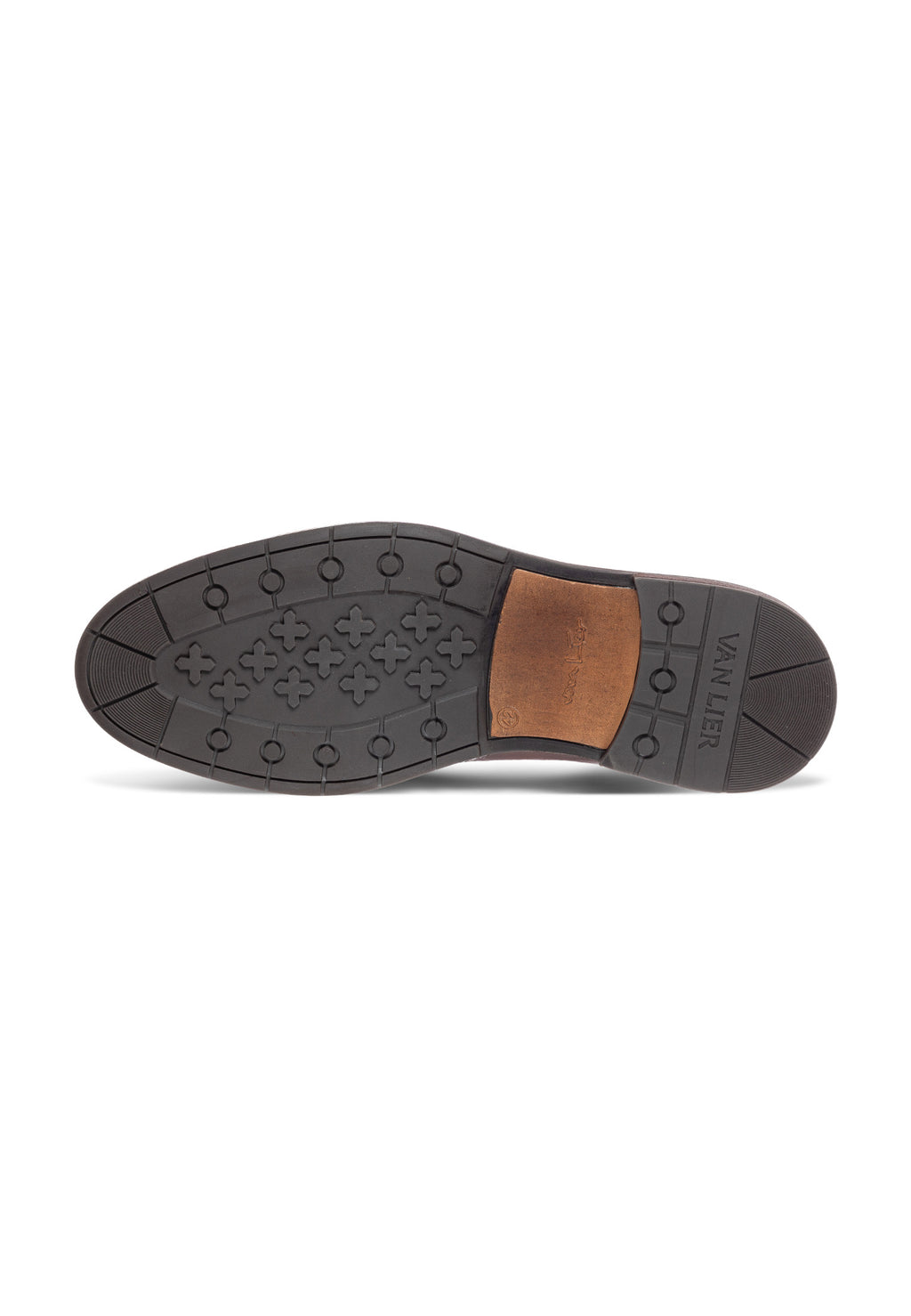 Cognac gladleren Boston boot