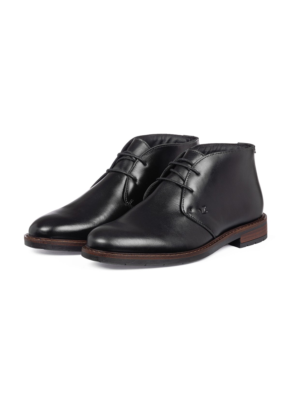 Zwart gladleren Boston boot