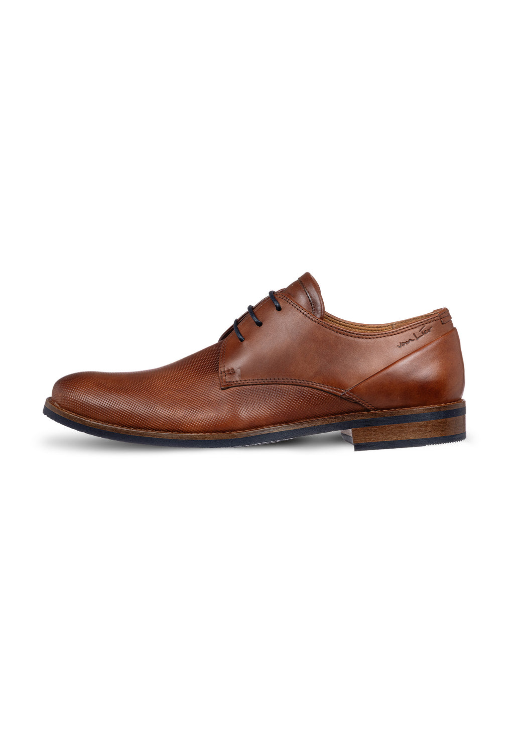 Licht cognac gladleren Sabinus veterschoen