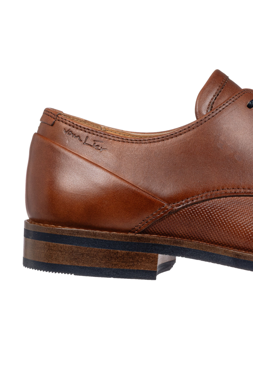 Licht cognac gladleren Sabinus veterschoen