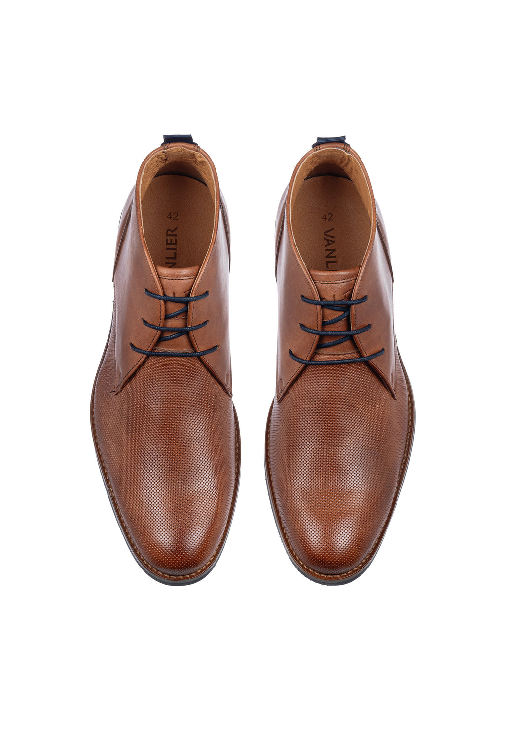 Licht cognac gladleren Sabinus halfhoge veterschoen