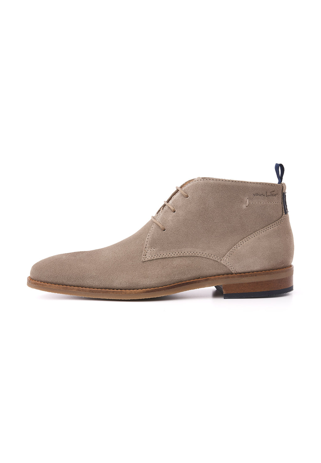 Taupe suède Sabinus halfhoge veterschoen