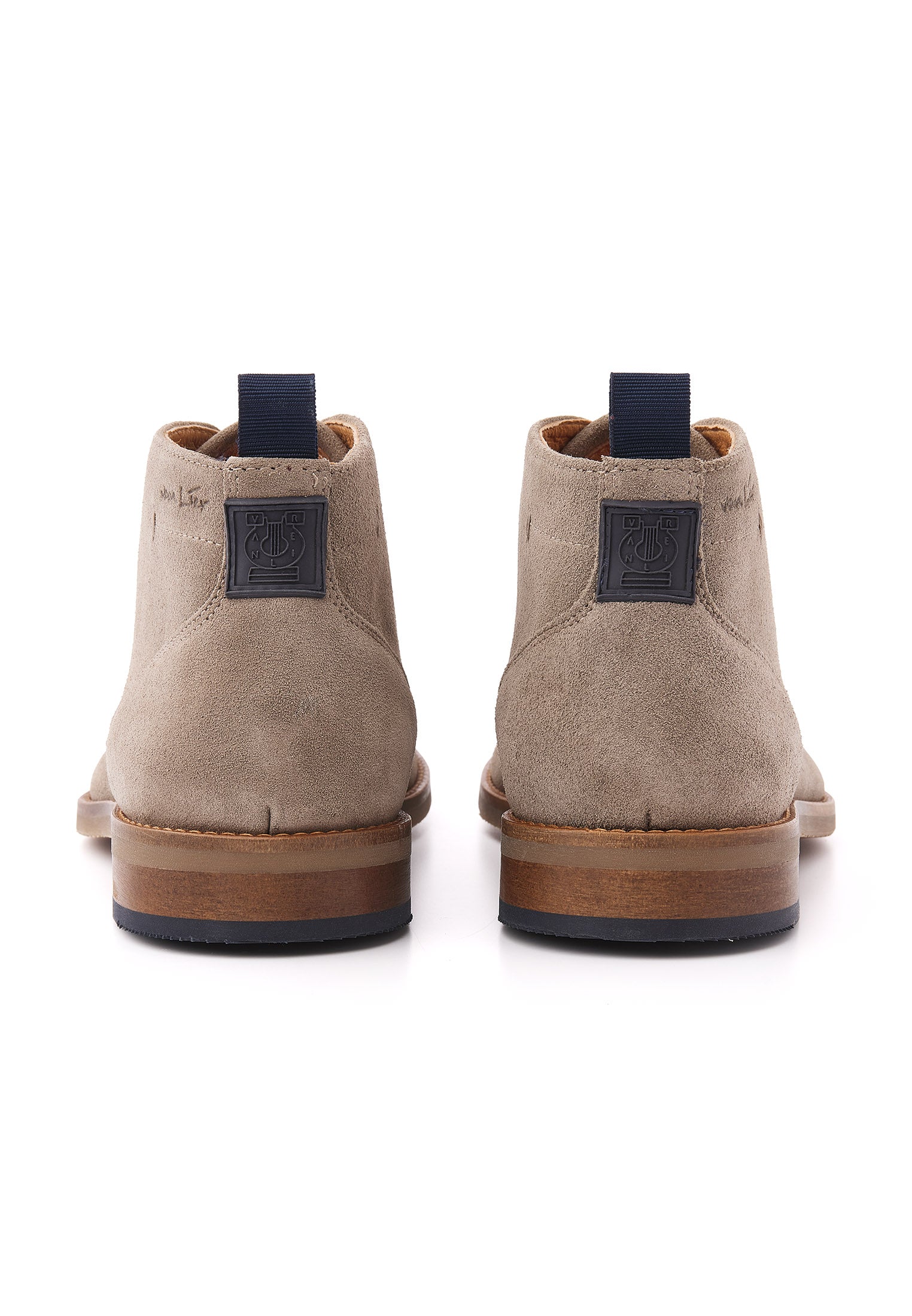 Taupe suède Sabinus halfhoge veterschoen