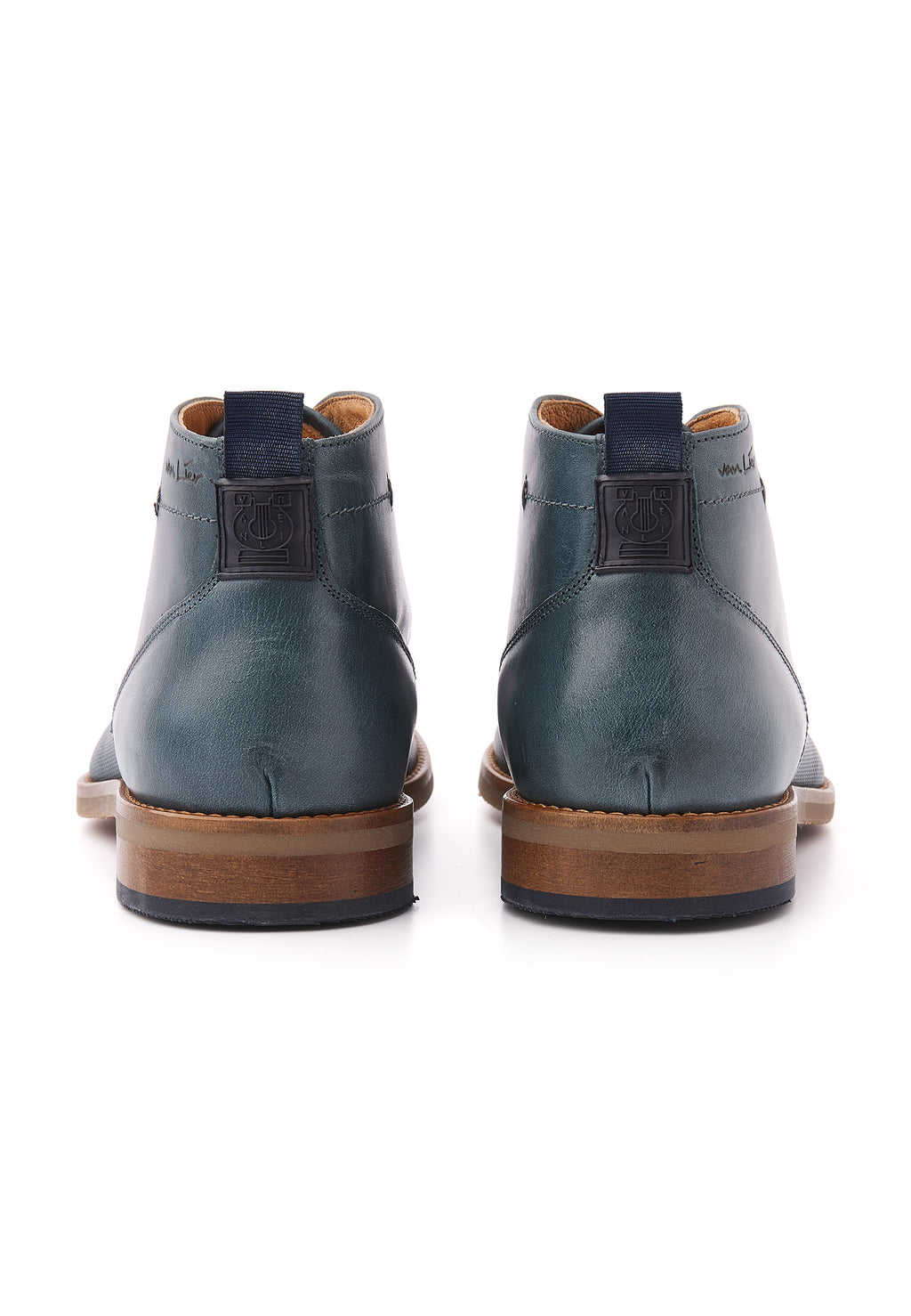 Navy blauw gladleren Sabinus halfhoge veterschoen