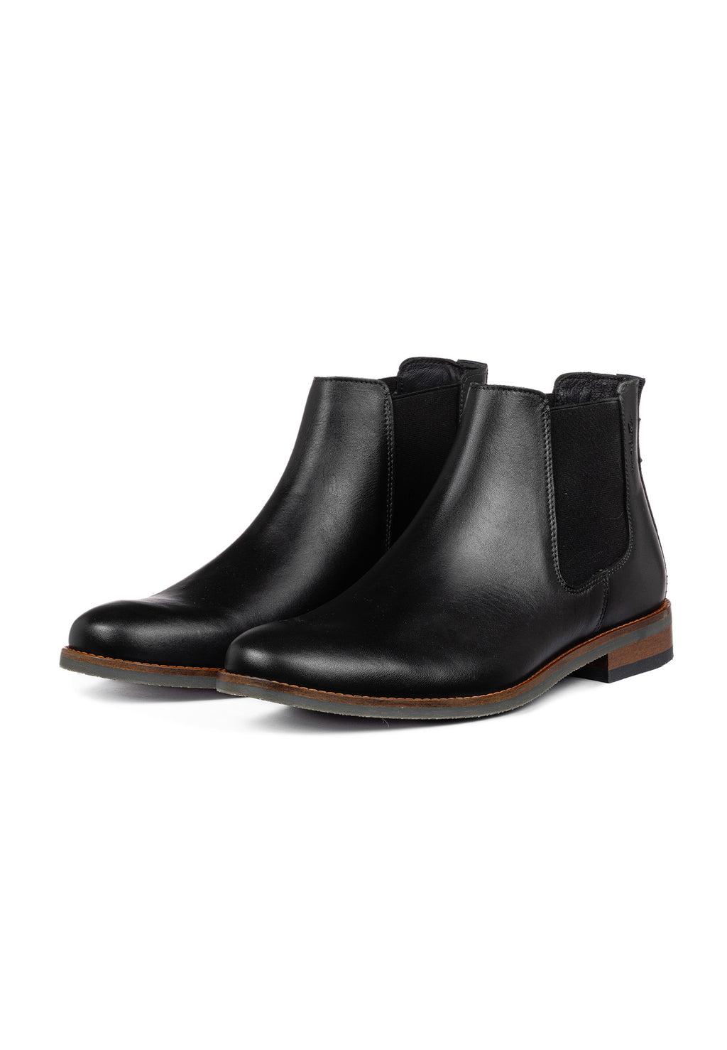 Zwart gladleren Sabinus chelsea boot